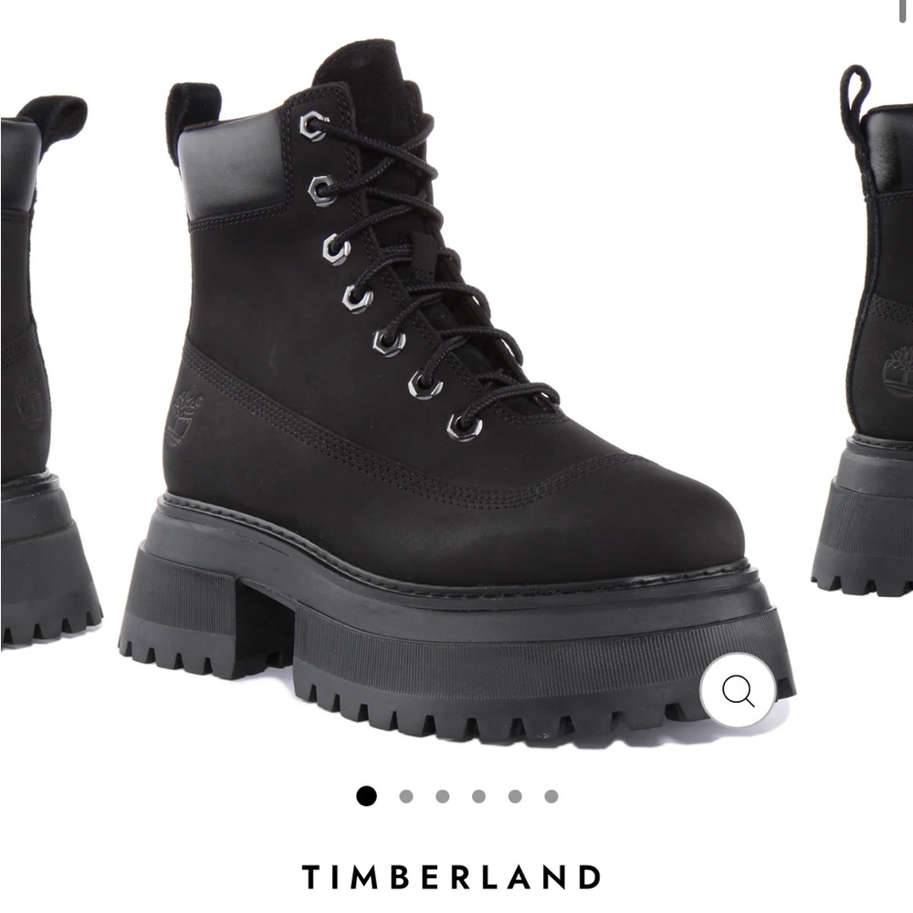 Timberland Women's Black Platform Combat Boots
